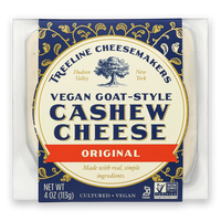 Treeline Original Vegan Goat-Style cheese in its packaging