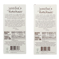 Jennifers Homemade Original flatbread and Rosemary Flatbread  Nutritional labels