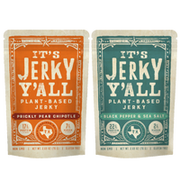 Its Jerky Yall Plant based Jerky Black Pepper & Sea Salt and Prickly Pear Chipotle