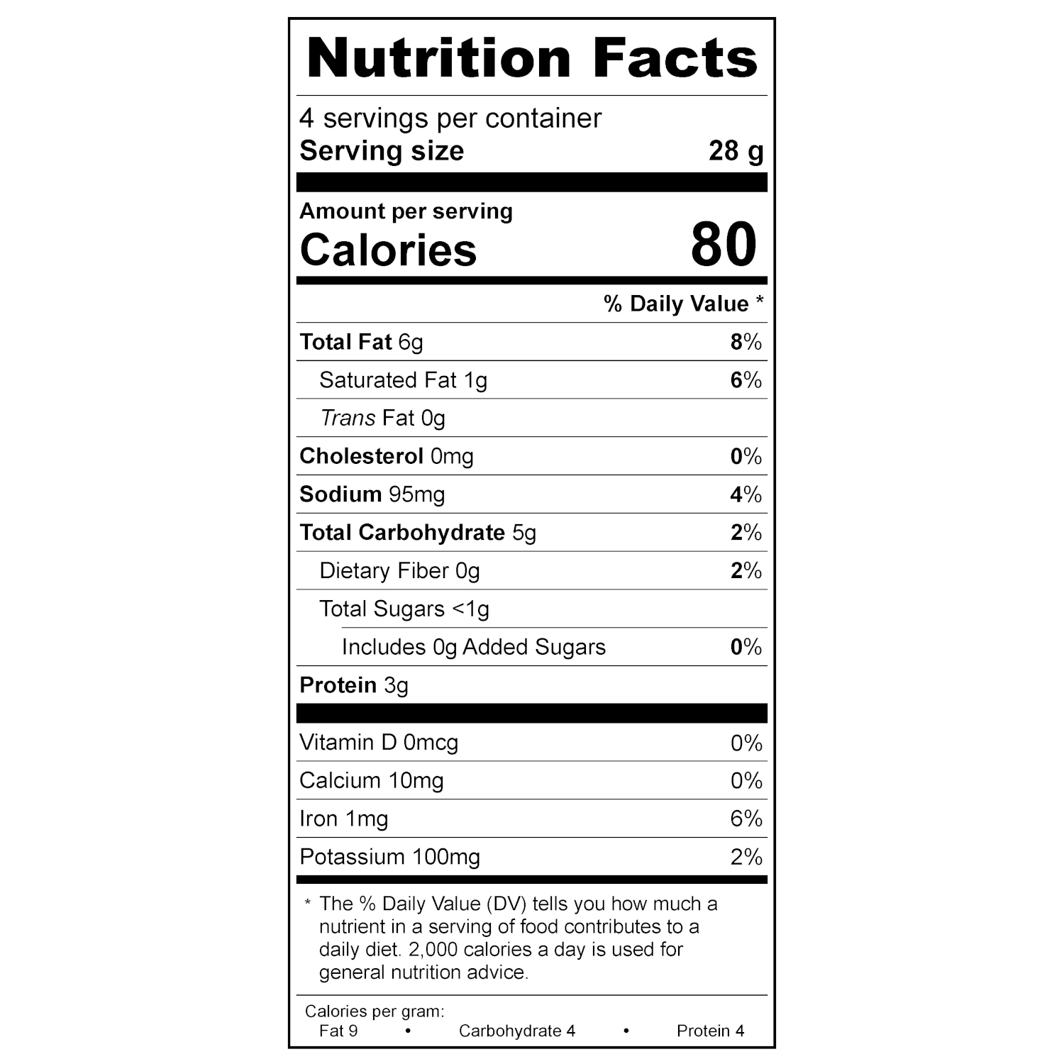 Treeline Cheese Vegan Goat style original Nutritional Label 