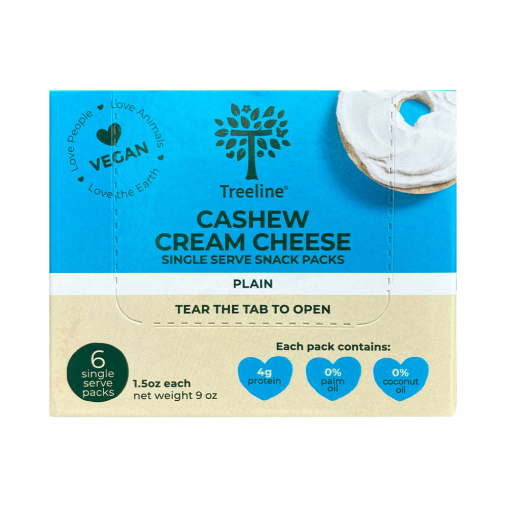 closed box of Treeline Plain Cream Cheese Snack Packs