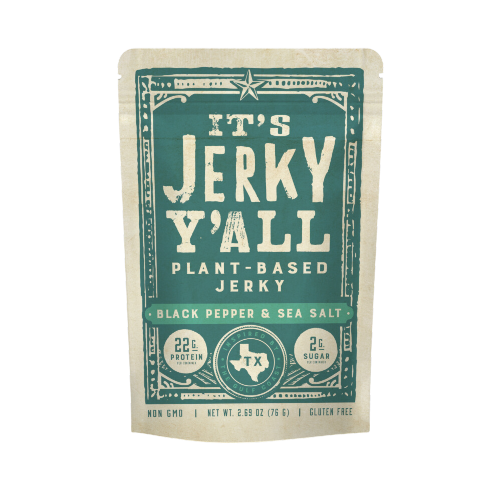 Its Jerky Yall plant based jerky Black pepper & Sea Salt