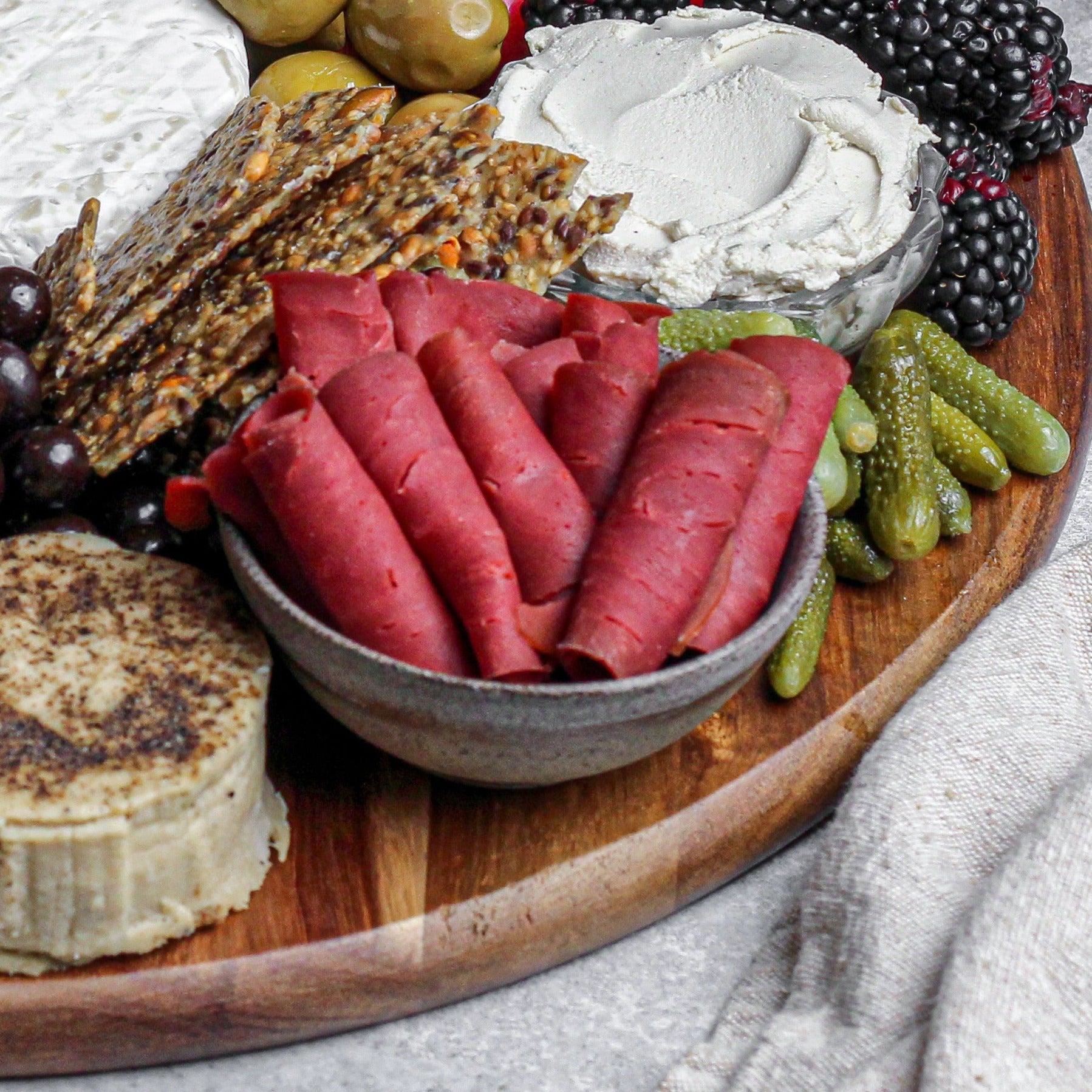 vegan cheese and charcuterie board