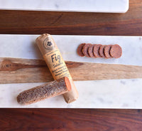 vegan fig salami package and slices